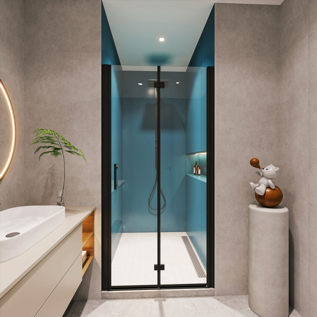 1 3/8" adjustment,universal pivot shower door, with 1/4" tempered glass