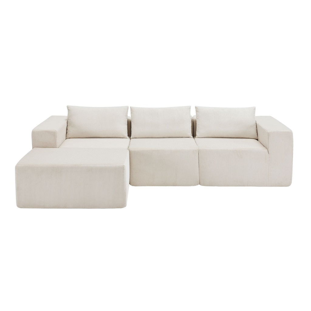 107" Compressed Sectional Sofas (Beige)