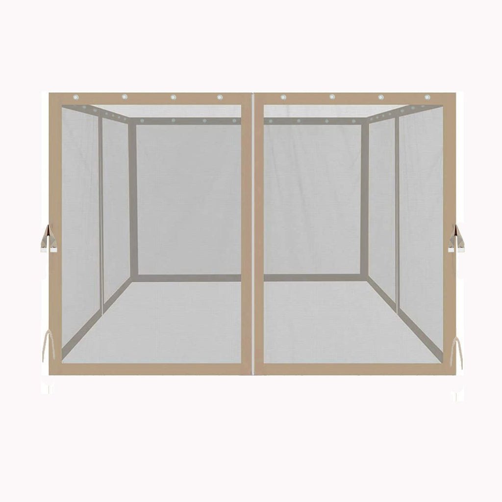 10x10 Ft Gazebo Replacement Mosquito Netting with Zippers, 4-Side Mesh Walls for Patio Gazebos