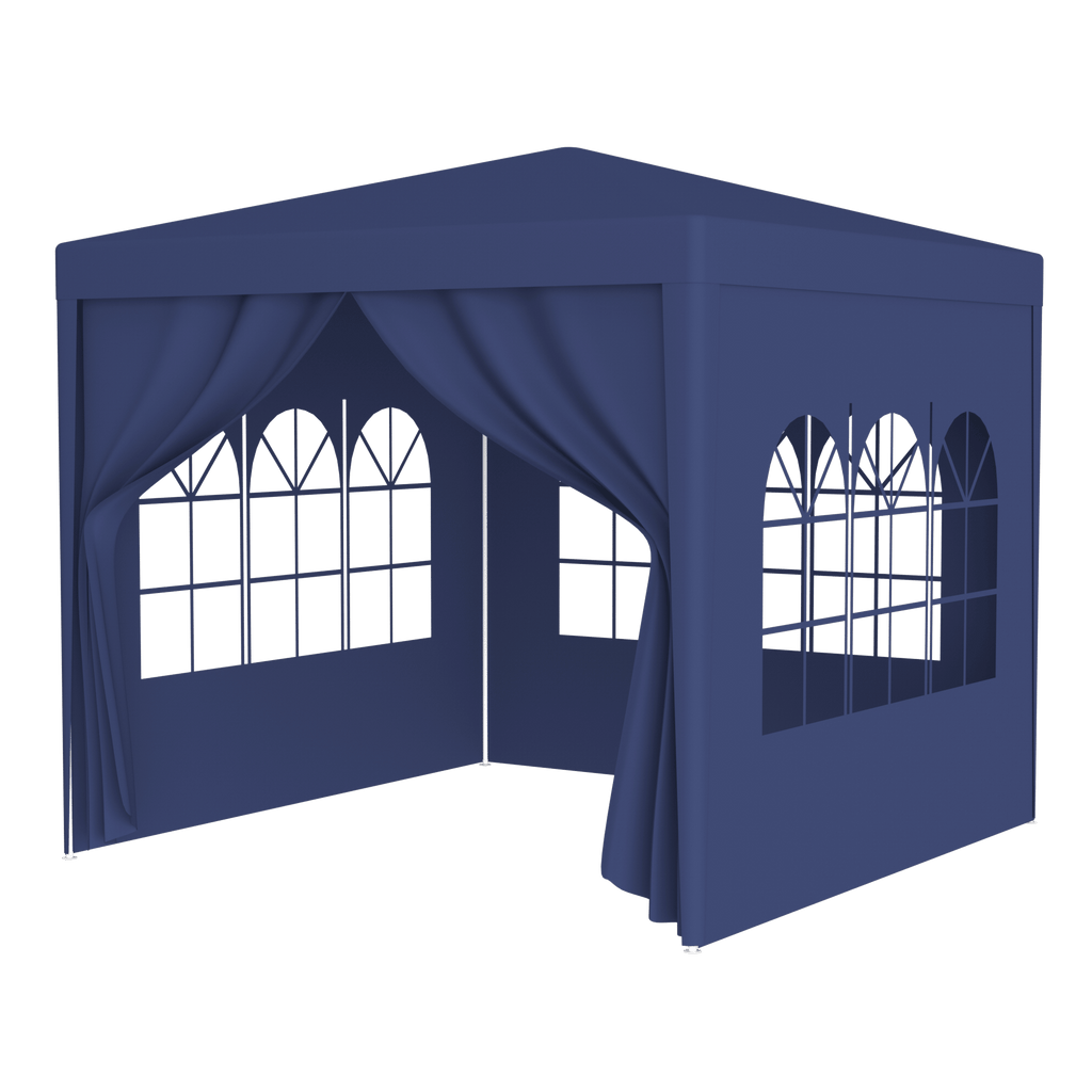 10'x10' Party Tent Outdoor Heavy Duty Gazebo Wedding Canopy + 4 Removable Walls ,Blue