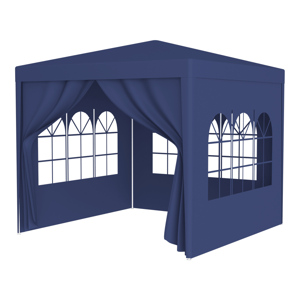 10'x10' Party Tent Outdoor Heavy Duty Gazebo Wedding Canopy + 4 Removable Walls ,Blue