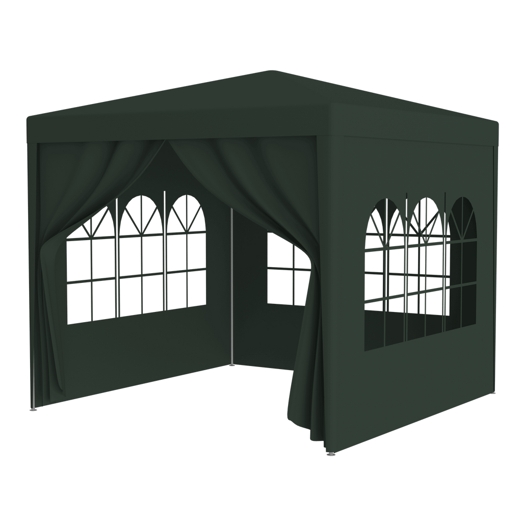 10'x10' Party Tent Outdoor Heavy Duty Gazebo Wedding Canopy + 4 Removable Walls ,Green