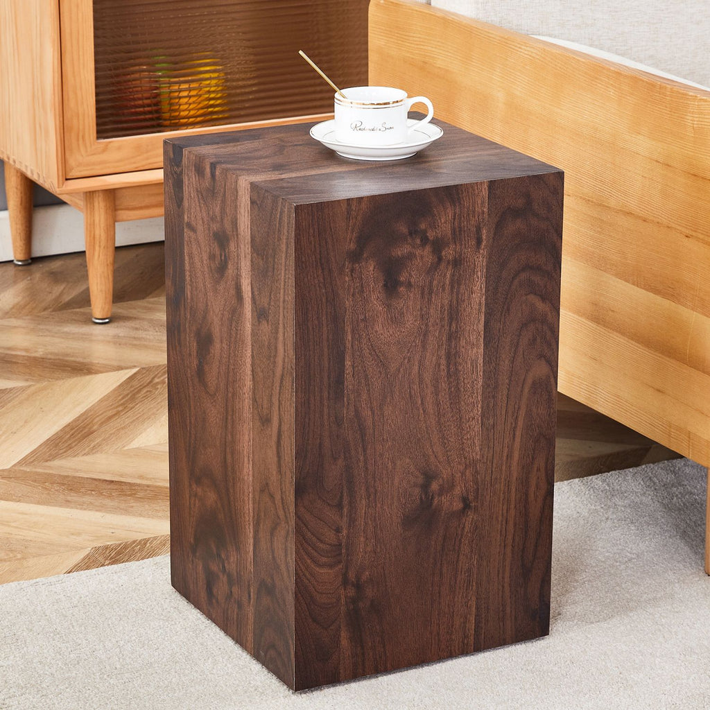 11.8x11.8x19.7 Inch Walnut Wood Grain MDF Coffee Table - Luxurious Design, Perfect Living Room Accent.Fashion texture design coffee table, suitable for various situations and scenes.W1151P231612