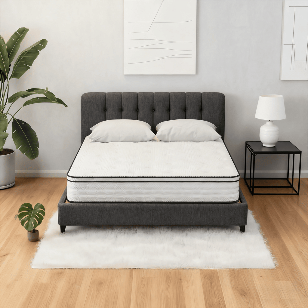 12'' Hybrid Queen Size Mattress, Pocket Spring & Memory Foam, Medium Firm Support, CertiPUR-US Certified, Fiberglass-Free, Pressure Relief for Back Pain & Better Sleep