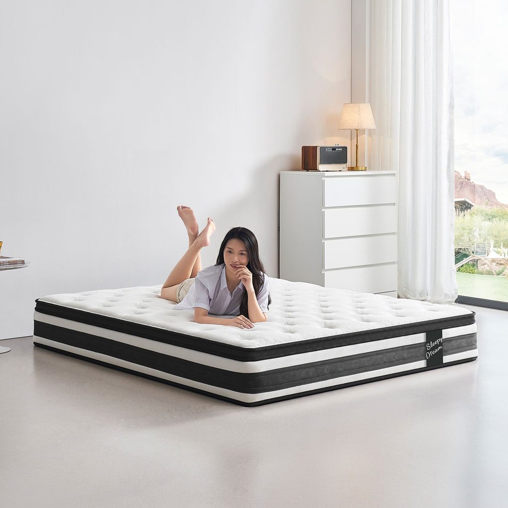 12 Inch Full Size Breathable Cool Oeko-Tex100 Cover Memory Foam Individual Pocket Spring Hybrid Mattress
