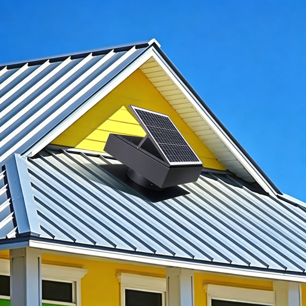12" Solar Roof Vent Fan,40W Dual Power Attic Exhaust Fan with 3-Speed Remote & 25°C Auto Start,1200 CFM,MPPT Controller Solar Ventilator