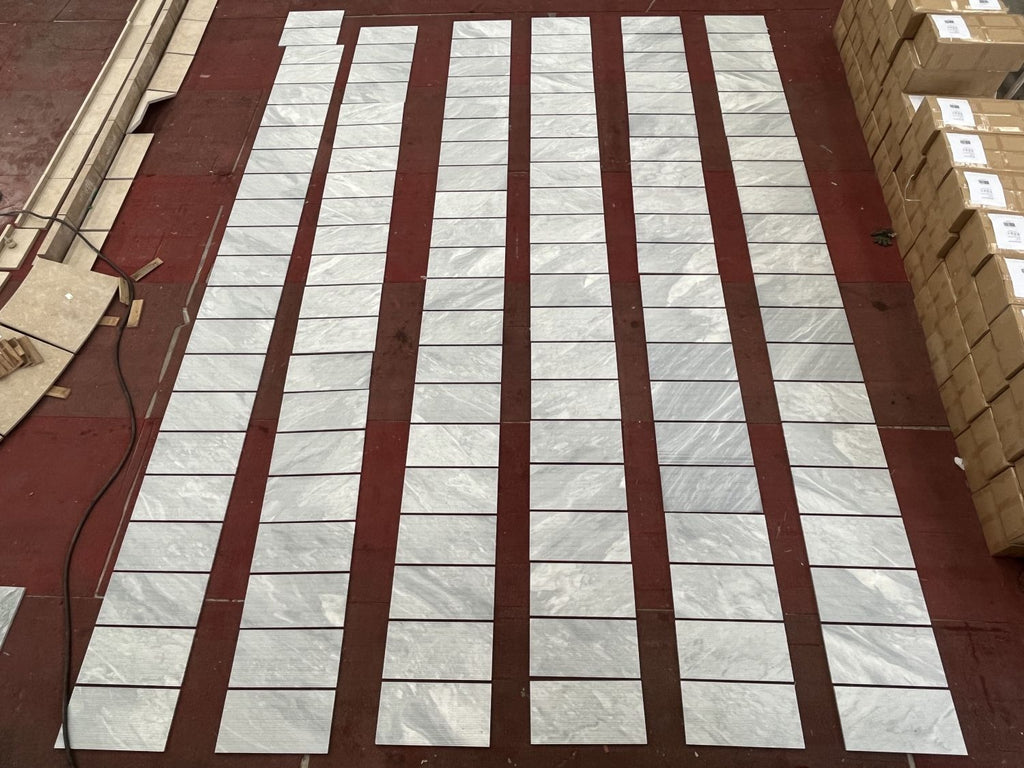 12*24 Carrara Marble, Gray marble, natural marble, for wall, OL textured finished, 3D fluted marble, natural stone, genuine marble, real marble, 1 box 4 pcs