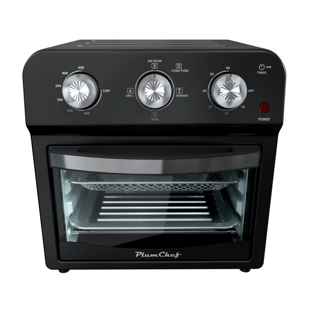 12.5 Quart Air Fryer Convection Toaster Oven, 1500W, 4 Cooking Modes, 7-in-1 Multifunction with Roast, Bake, Grill, Broil, Toast, Dehydrate, Defrost, Stainless Steel, Black