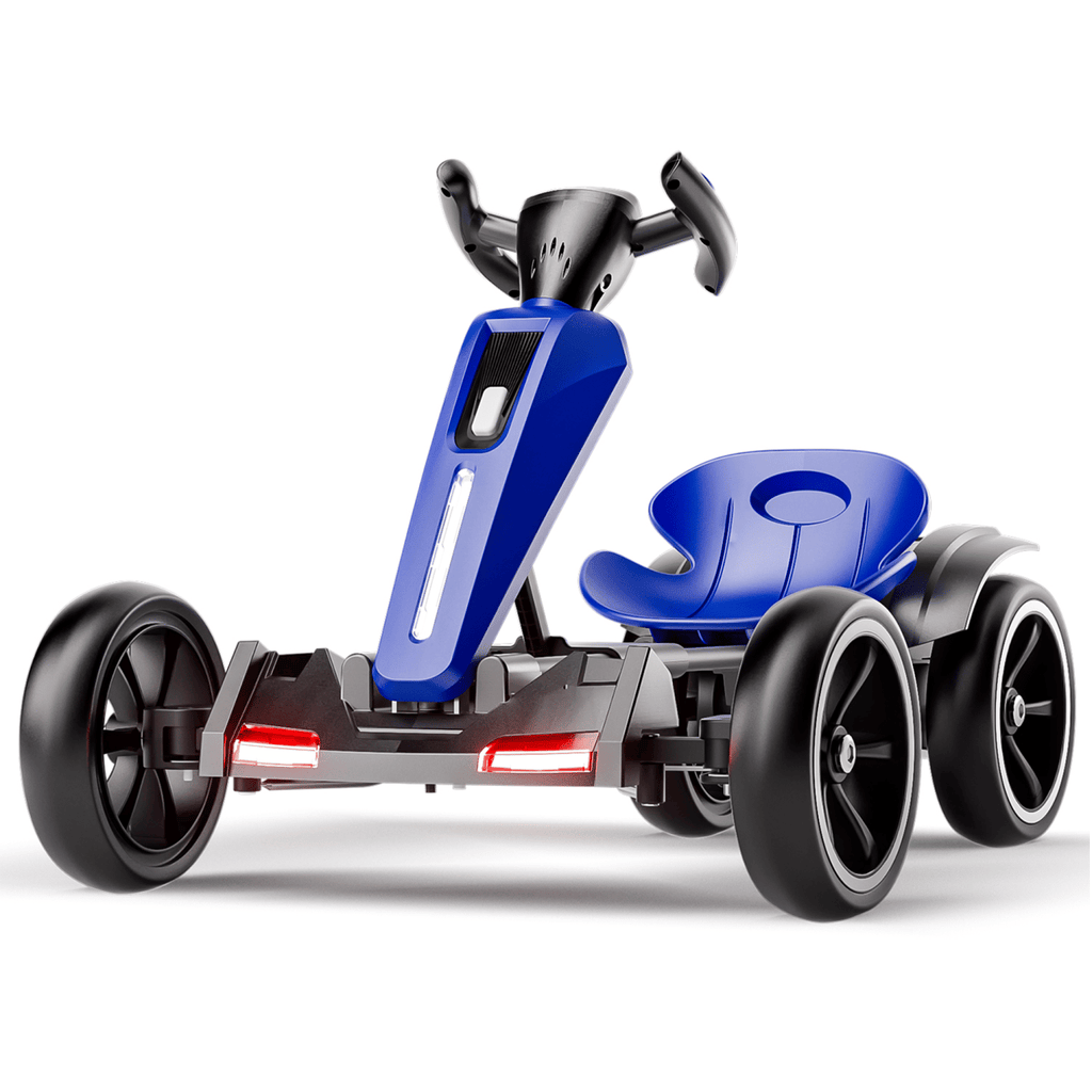 12V electric Kids Pedal Go Kart, Folder Go Kart, Outdoor Ride on Toy with Adjustable Seat, 4 Non-Slip EVA Wheels for Boys and Girls For Age 3-6 Years Old (Blue)