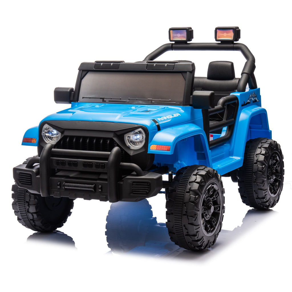 12V Kids Ride On Electric Car W/Parents Control,Dual drive, Four-wheel Suspension,With music,Bluetooth,MP3,USB,with headlights, steering wheel quick release,Slow start for Kids Aged 3-8.