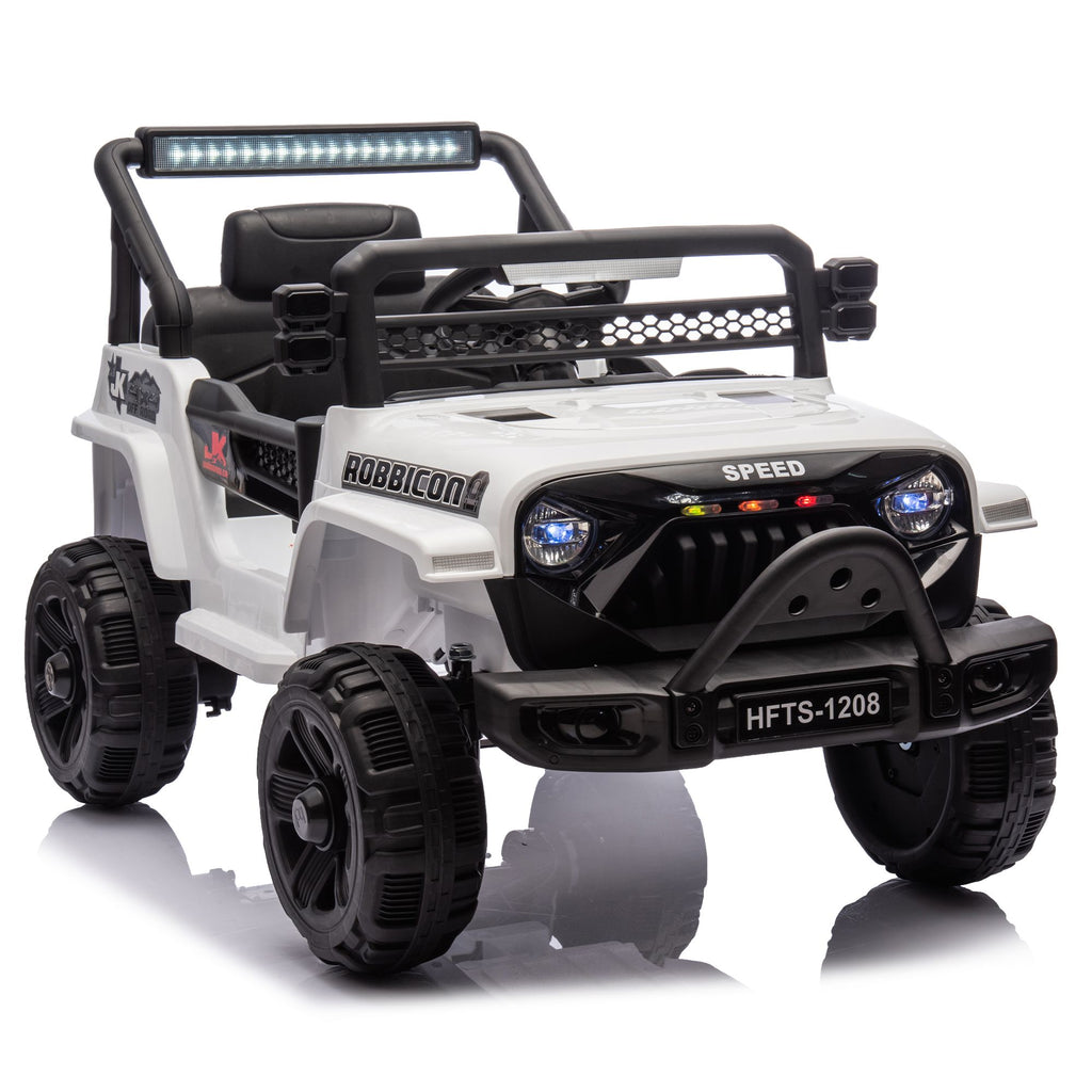 12V Kids Ride On Electric Truck Car W/Parents Control,2WD,Four-wheel suspension,Early education function,Adjustable volume,USB,MP3,Bluetooth,Microphone jack,Power display,LED lights For kids aged 1-4.