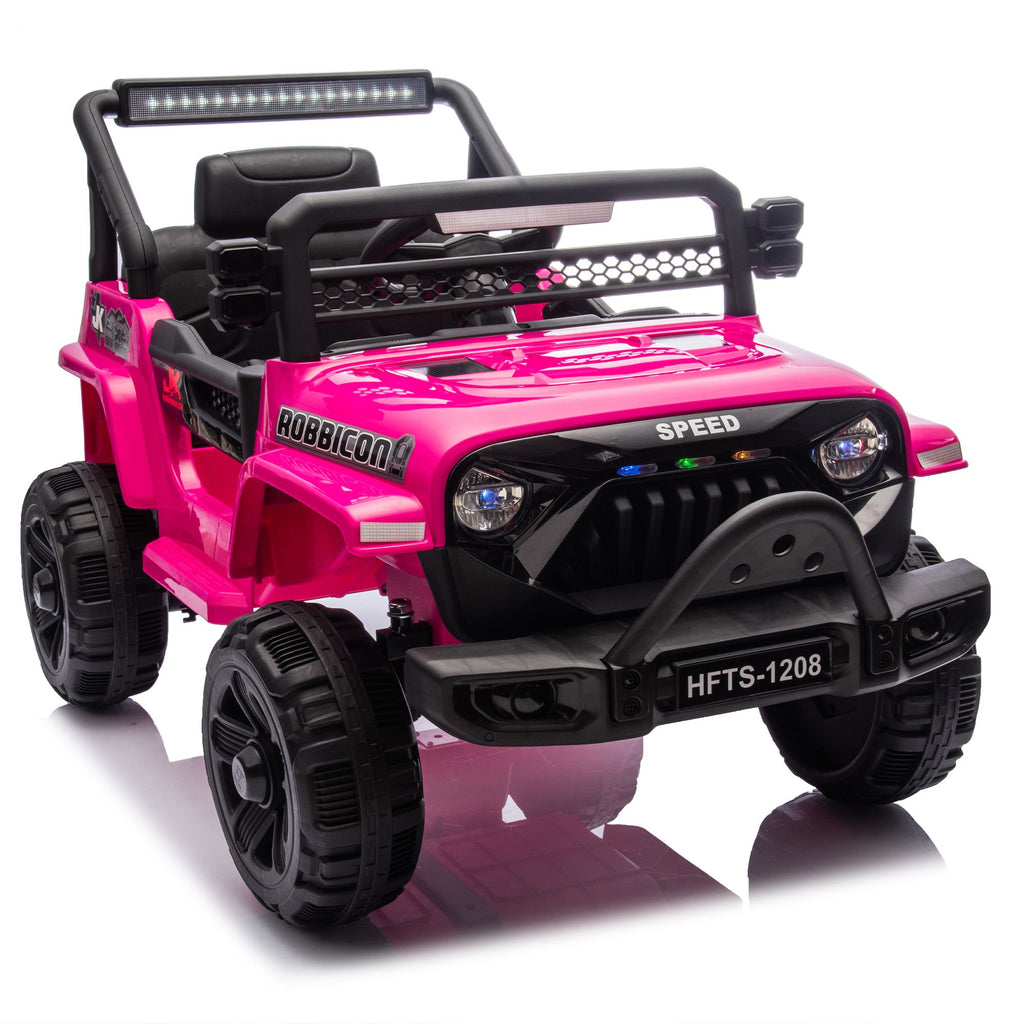 12V Kids Ride On Electric Truck Car W/Parents Control,2WD,Four-wheel suspension,Early education function,Adjustable volume,USB,MP3,Bluetooth,Microphone jack,Power display,LED lights For kids aged 1-4.
