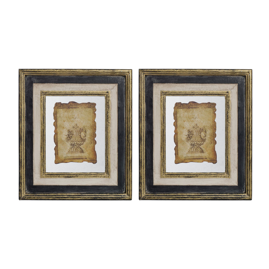 13x15" Lucian Framed Antiqued Sculpture Print,2 Piece