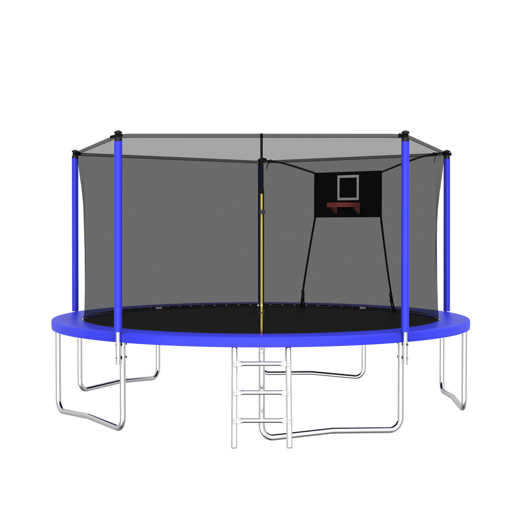 14FT Trampoline ,Sports Fitness Trampolines with Enclosure Net, Recreational Trampolines for Outdoor Indoor