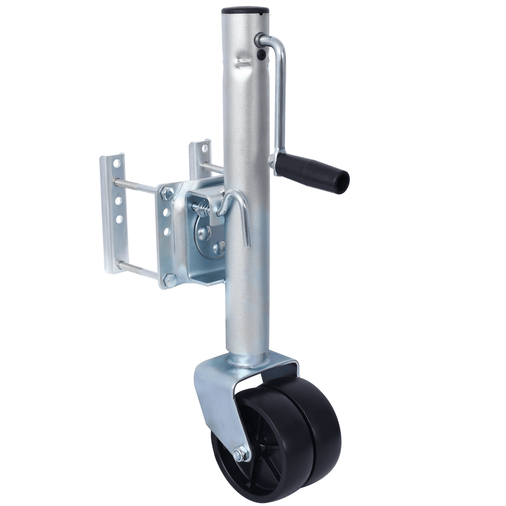 1500lbs Trailer Jack with Double Wheel, Adjustable 12" Lift Travel, Boat On for Boat RV Utility, Swivel Tongue Towing Dual Wheel