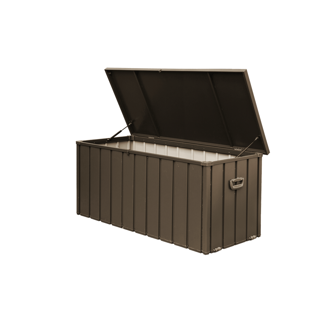160 Gallon Outdoor Storage Deck Box Waterproof, Large Patio Storage Bin for Outside Cushions, Throw Pillows, Garden Tools, Lockable (Dark Brown)