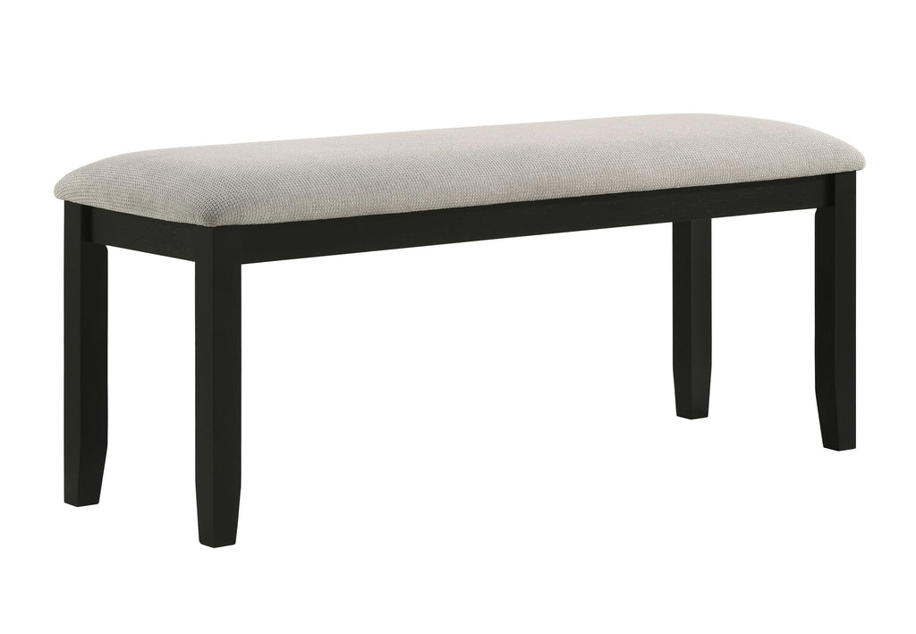 1pc Black Gray Bench Dining Room Fabric Upholstery Kitchen Dining Wooden Furniture