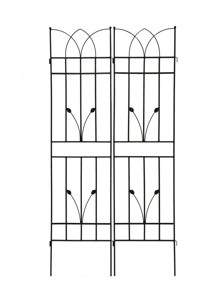 2 Pack Metal Garden Trellis 71" x 17.7" Rustproof Trellis for Climbing Plants Outdoor Flower Support Black