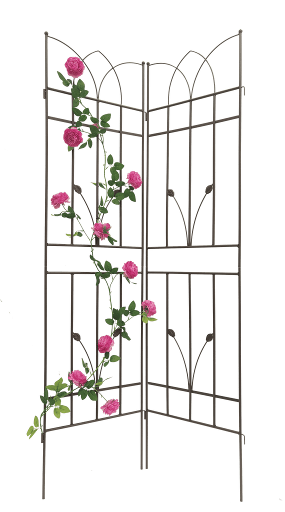 2 Pack Metal Garden Trellis 71" x 17.7" Rustproof Trellis for Climbing Plants Outdoor Flower Support Brown