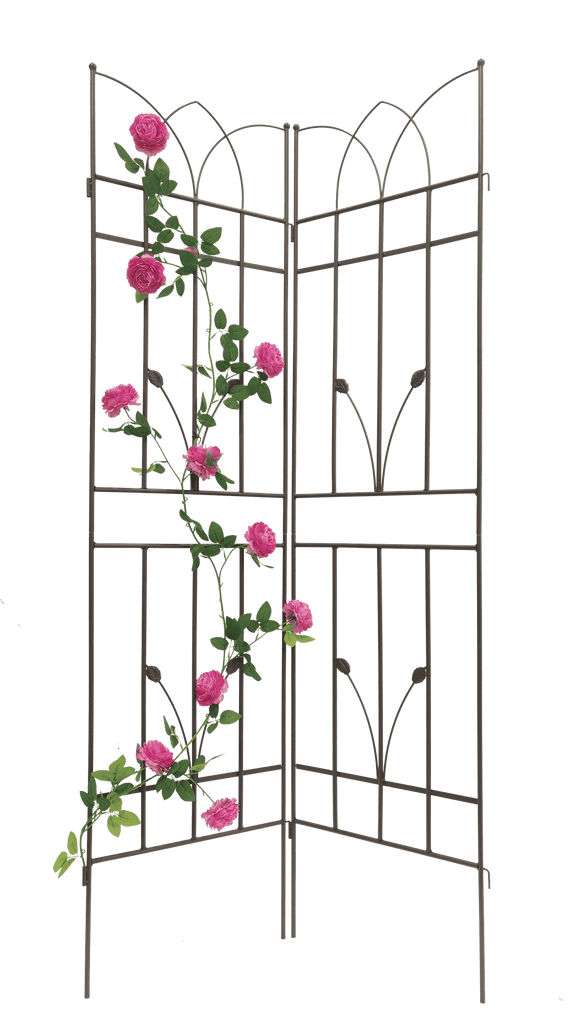 2 Pack Metal Garden Trellis 71" x 17.7" Rustproof Trellis for Climbing Plants Outdoor Flower Support Brown
