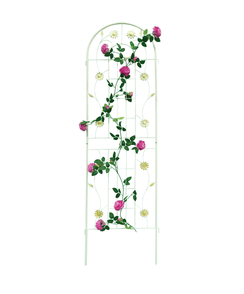 2 Pack Metal Garden Trellis 71" x 19.7" Rustproof Trellis for Climbing Plants Outdoor Flower Support Cream White