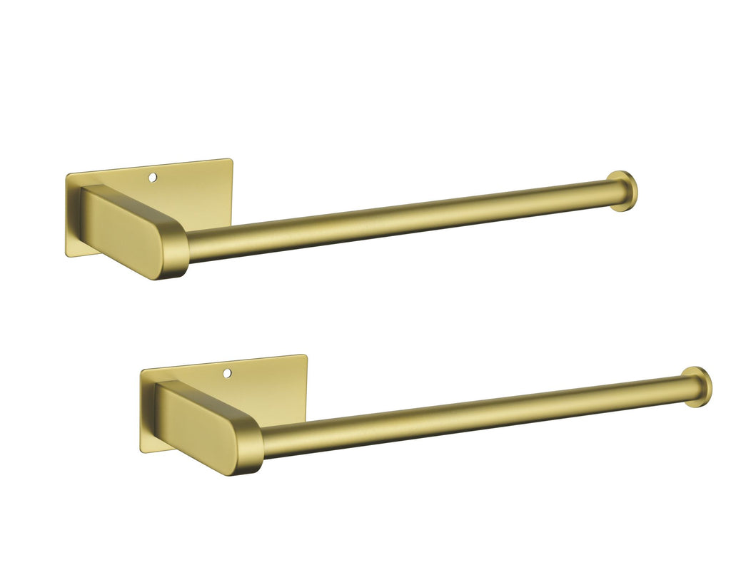 2 Pack Paper Towel Holder Wall Mount, Brushed gold Paper Towel Holder Under Cabinet, Self Adhesive Paper Towel Holders, Kitchen Towel Holder for Kitchen Organization and Storage (12inch, 2 Pack)