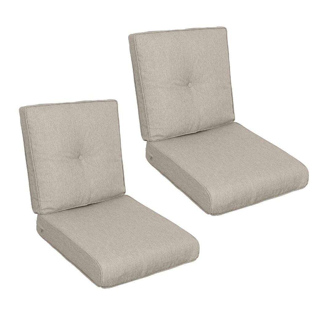 2 Pcs Set High Back Patio Chair Cushions, Tufted Rocking Chair Cushions, Adirondack Cushions for Garden Porch Home Office Chair Use,44'' x 22''x 4'', 2 Pack-Beige Brown