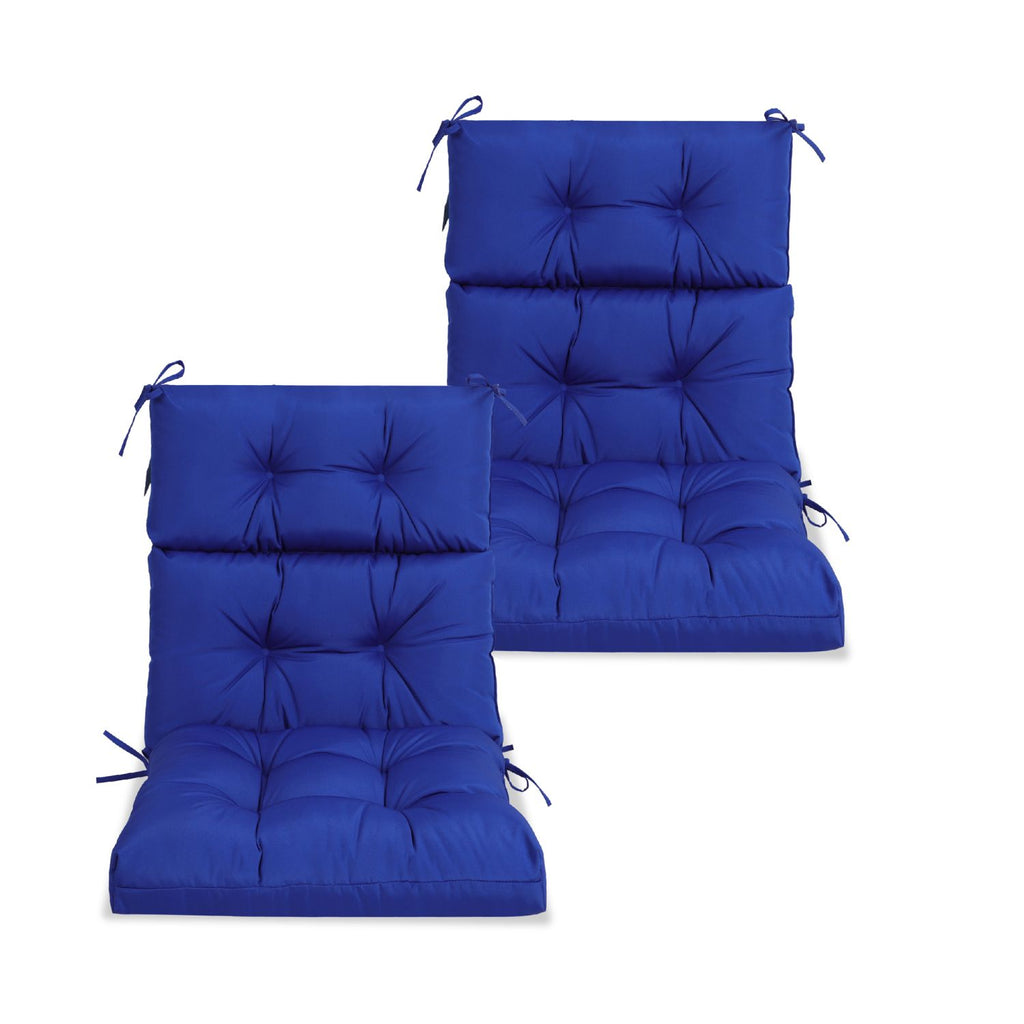 2 Pcs Set High Back Patio Chair Cushions, Tufted Rocking Chair Cushions, Adirondack Cushions for Garden Porch Home Office Chair Use,44'' x 22''x 4'', 2 Pack-Blue