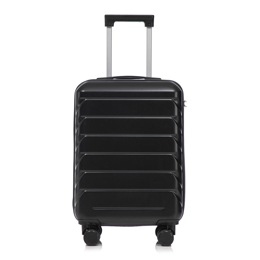 20 Inch ABS Hard Shell Travel Checked Luggage - Scratch Resistant Surface Four Multi-Directional Wheels, With Combination Lock.(Black)