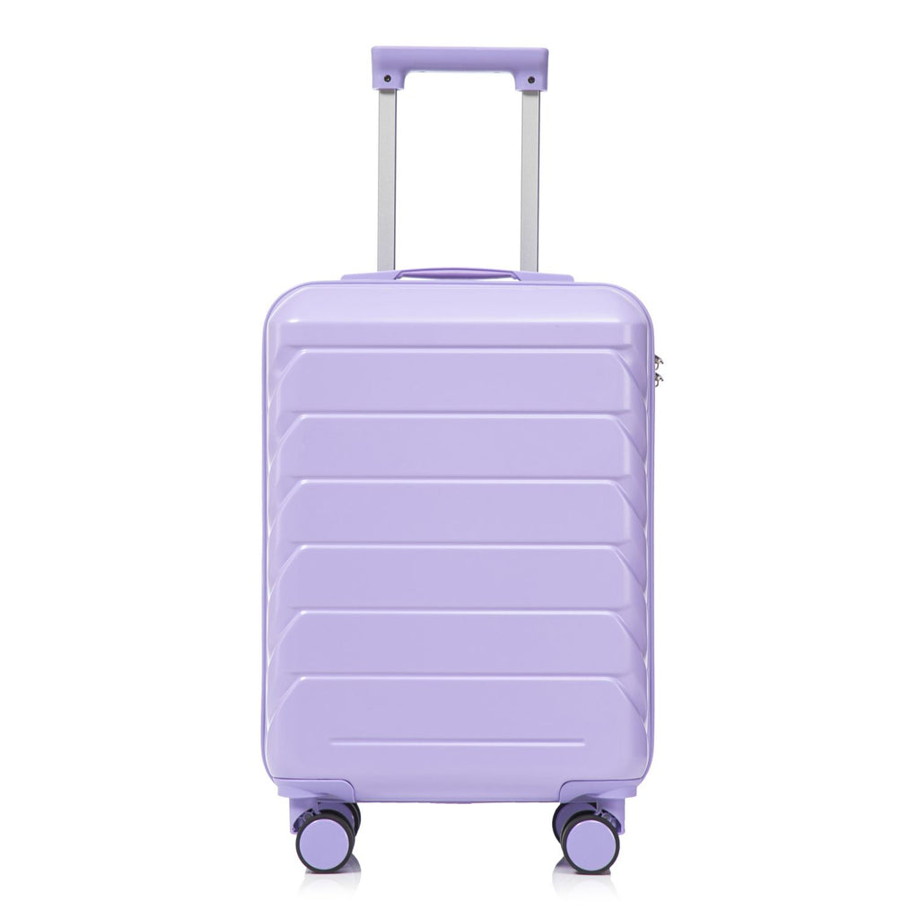 20 Inch ABS Hard Shell Travel Checked Luggage - Scratch Resistant Surface Four Multi-Directional Wheels, With Combination Lock.(Blue+Purple)