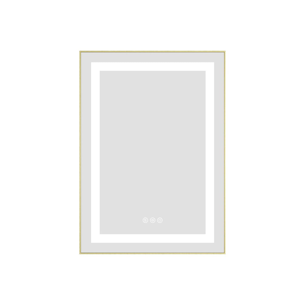 20 x 28 Inch LED Bathroom Mirror with Front and Backlight, Wall Mounted Vanity Mirror with Aluminum Frame, Anti-Fog, Memory, 3 Colors, Stepless Dimmable