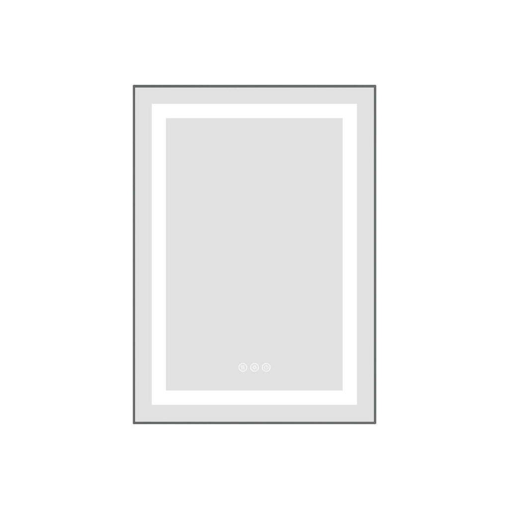 20 x 28 Inch LED Bathroom Mirror with Front and Backlight, Wall Mounted Vanity Mirror with Aluminum Frame, Anti-Fog, Memory, 3 Colors, Stepless Dimmable