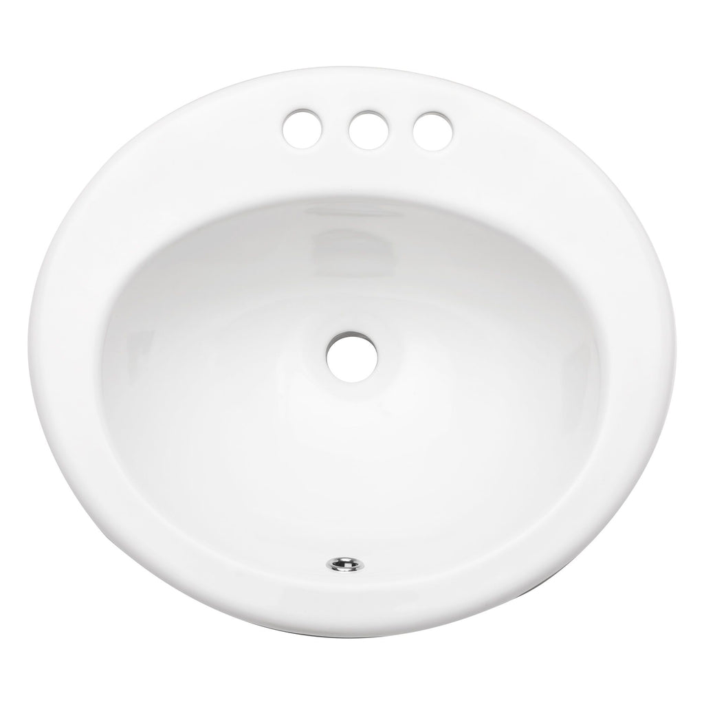 20"x18" White Ceramic Oval Undermount Bathroom Sink with 3 Faucet Hole