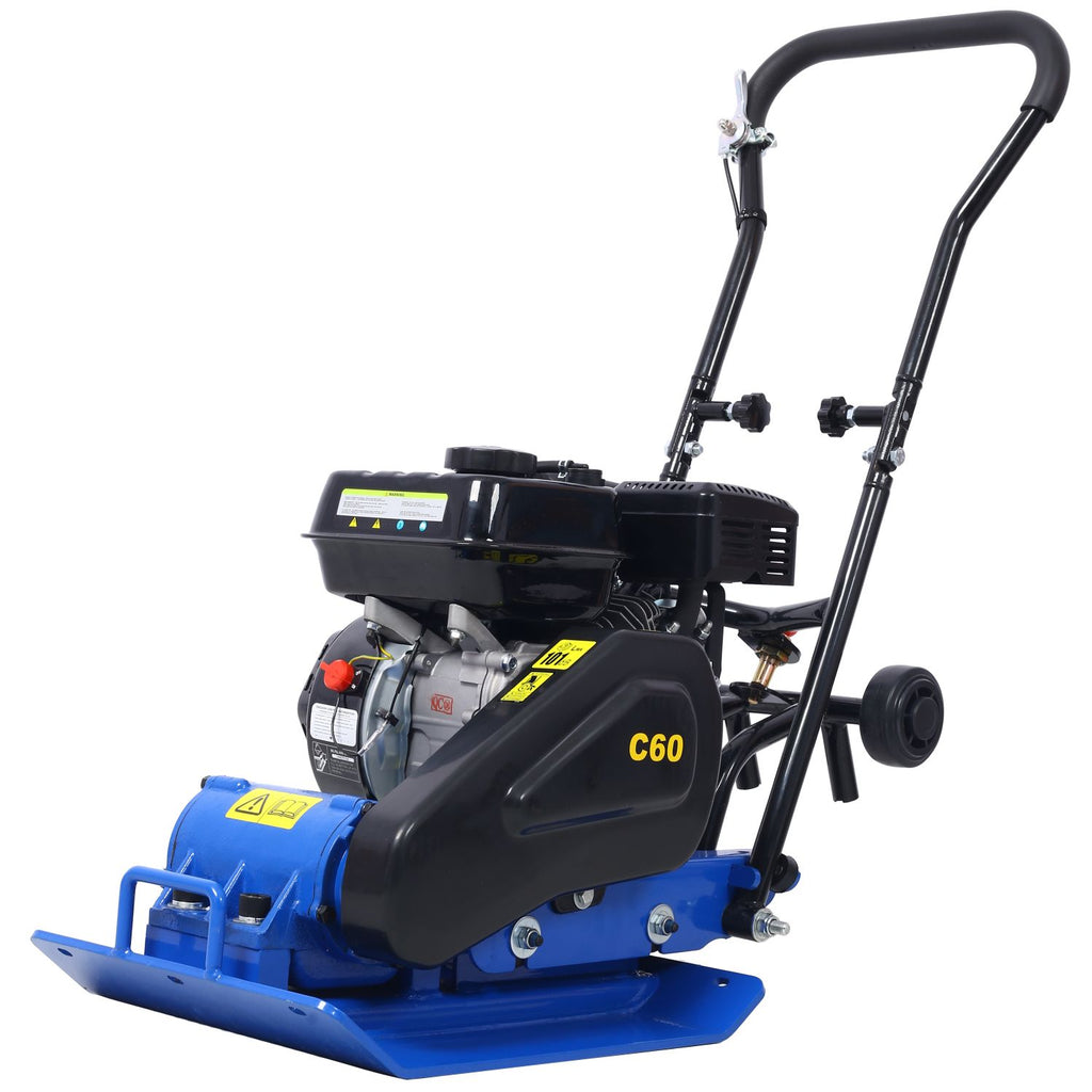 212cc 7.0HP 5600VPM Gas Vibration Compaction Force 20 x 14 inch Plate Compactor w/Built-in Wheel,EPA compliant