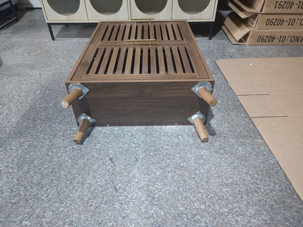 23.6-inch walnut shoe cabinet, medieval modern independent shoe cabinet, fence shoe cabinet with 2 flip drawers, suitable for corridors and entrances