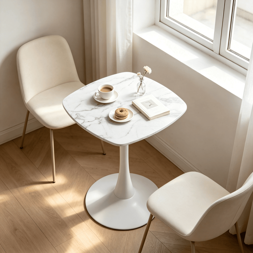 23.62 INCH DINING TABLE white marble
