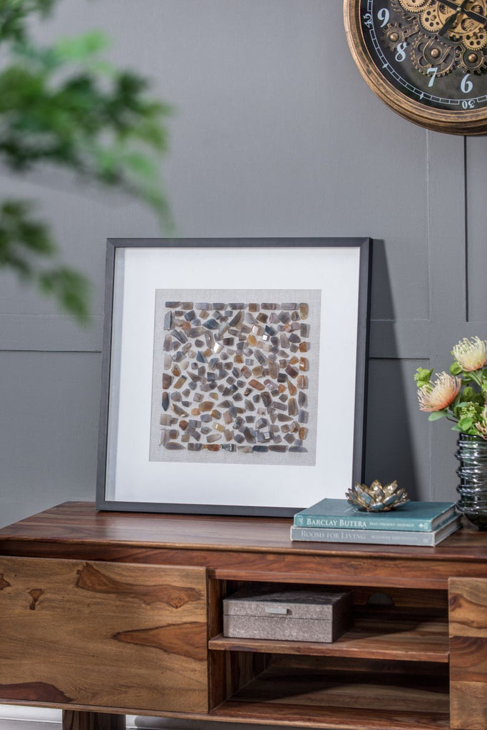 23.6x23.6" Shokha Agate Shadow Box Wall Décor