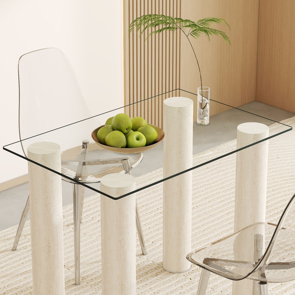 24 *36 inch Rectangular heat-resistant Transparent Tempered Glass Tabletop.Suitable for various occasions such as kitchens and restaurants.Transparent,Separate glass tabletop,24*36*0.31 inch.