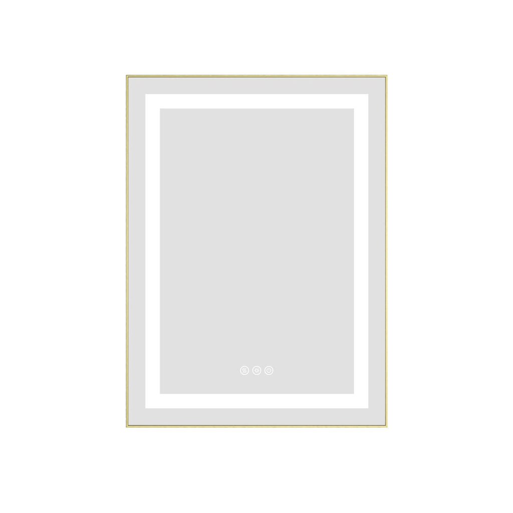 24 x 30 Inch LED Bathroom Mirror with Front and Backlight, Wall Mounted Vanity Mirror with Aluminum Frame, Anti-Fog, Memory, 3 Colors, Stepless Dimmable