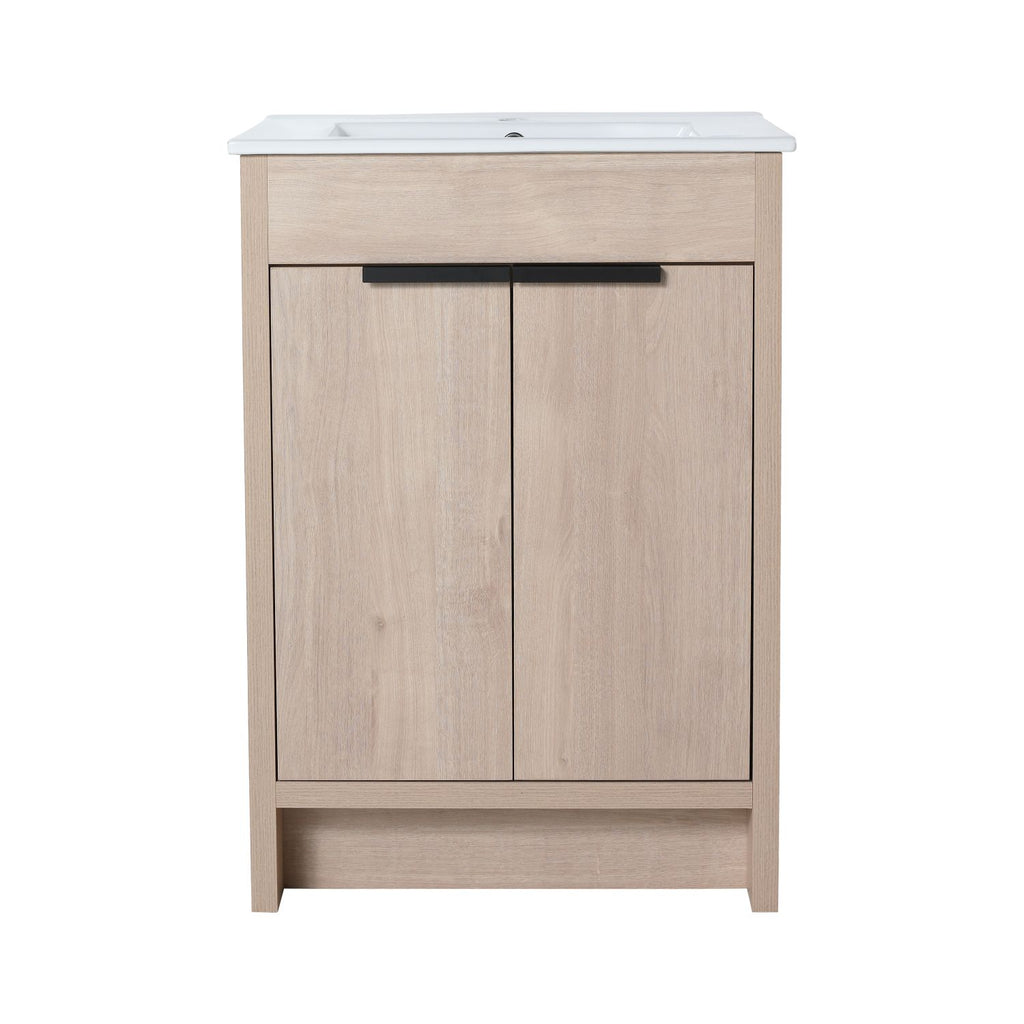24"(23-1/4") Freestanding Bathroom Vanity with 2 Soft-Close Cabinet Doors ((KD-PACKING),Only Vanity without Top