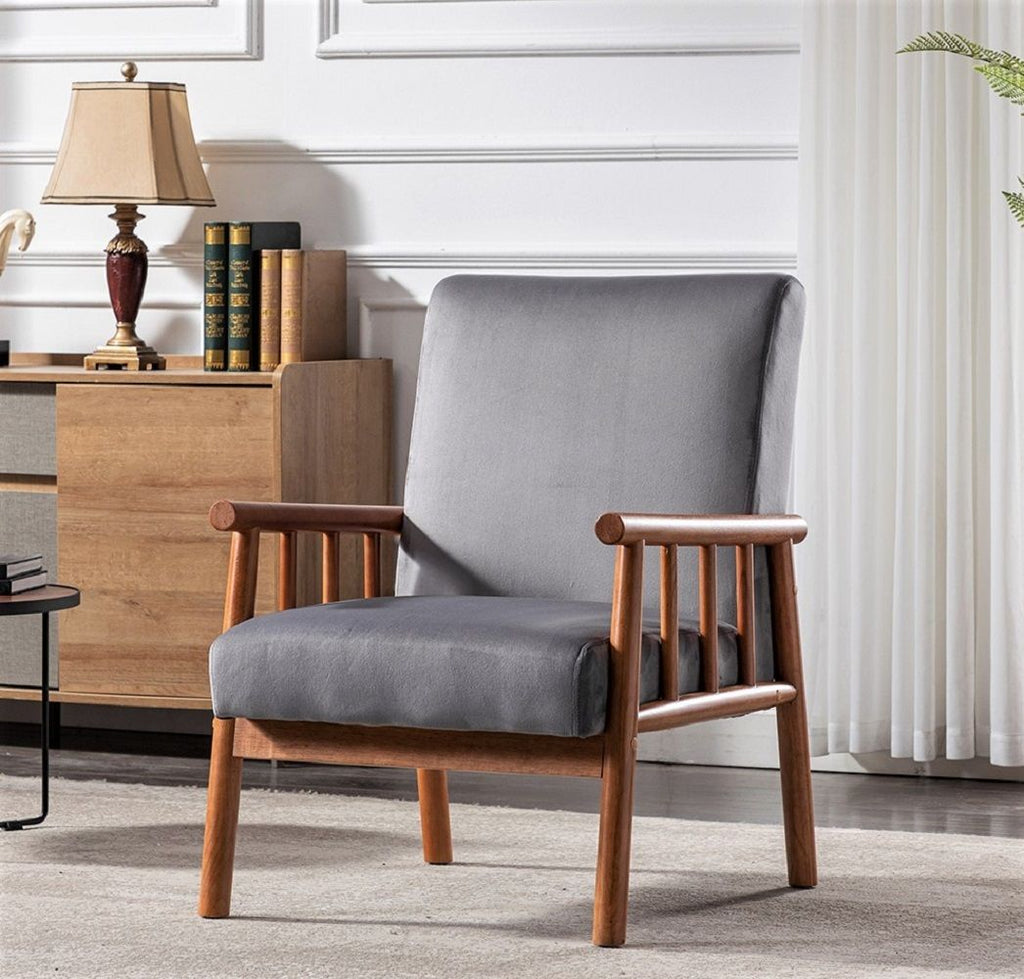 25'' Wide Classic Mid-Century Modern Arm Chair, Grey