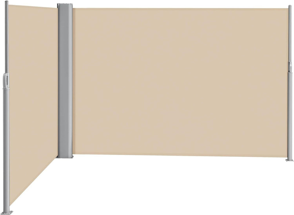 276" x 71''Retractable Side Awning, Waterproof & UV-Resistant, Privacy Screen Divider Roll Up Balcony(Beige)