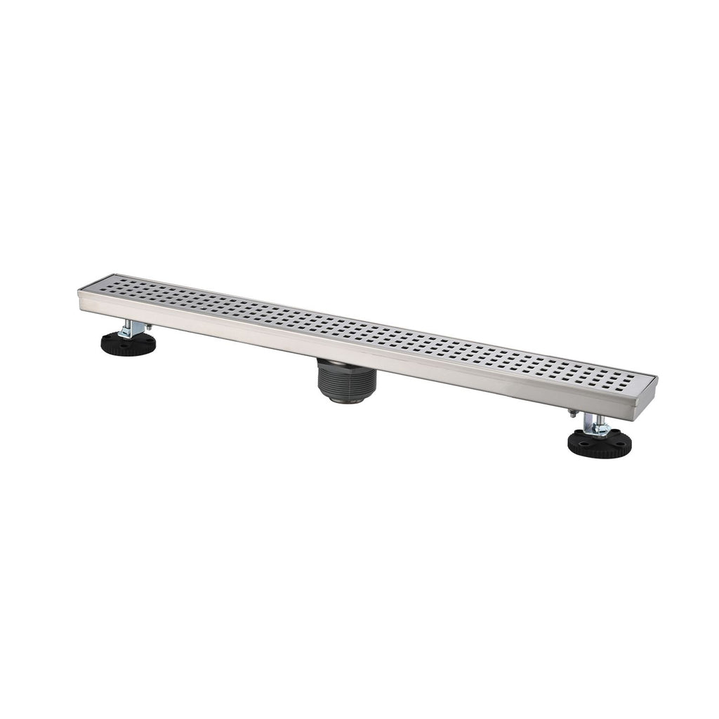 28 Inches Linear Shower Drain, Included Hair Strainer and Leveling Feet