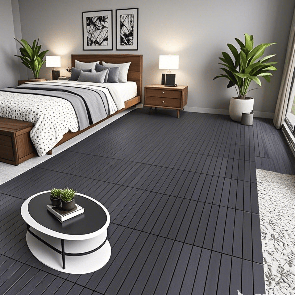 2FT Patio Deck Tiles, DIY Module Interlocking Decking Tiles Floor Tile,Easy and Quick Installation Court Tiles for Porch Poolside Outdoor and Indoor Balcony Backyard 24pcs DARK GRAY