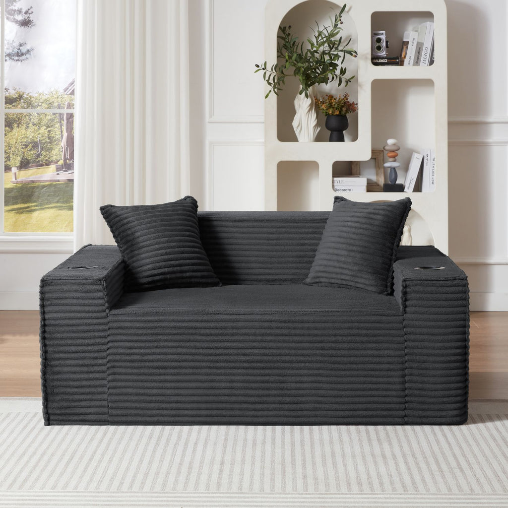 2Seater Sofa Boneless Couches,No Assembly Needed, Modern Sofa for Compact Living Rooms, Apartments, and Offices