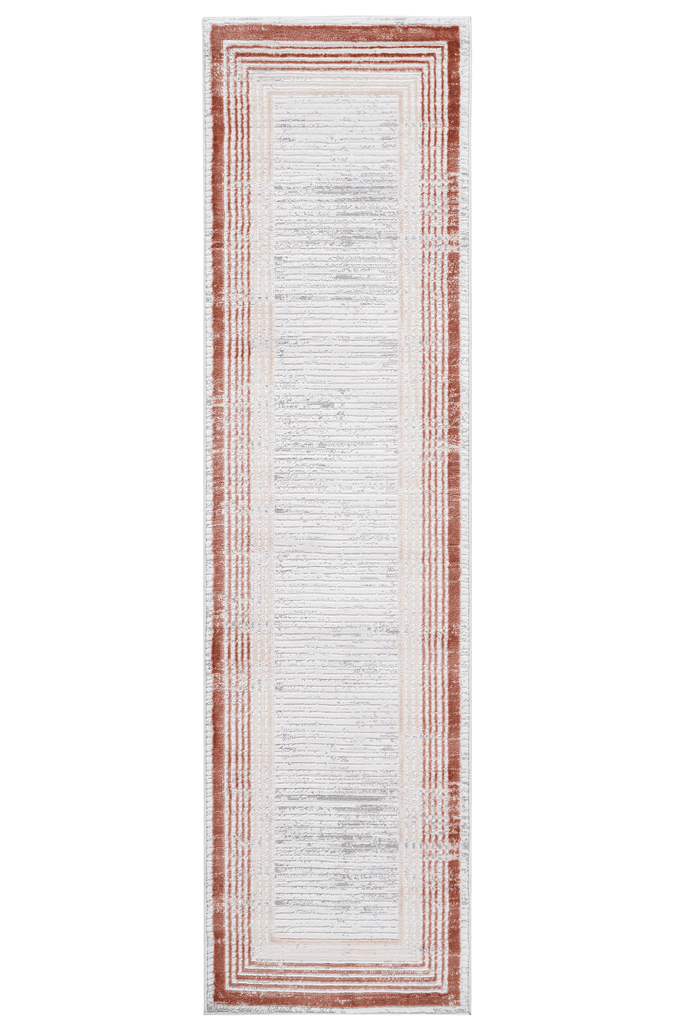 2X8 Brown/Ivory/Bordered Non-Shedding Living Room Bedroom Dining Home Office Stylish and Stain Resistant Area Rug