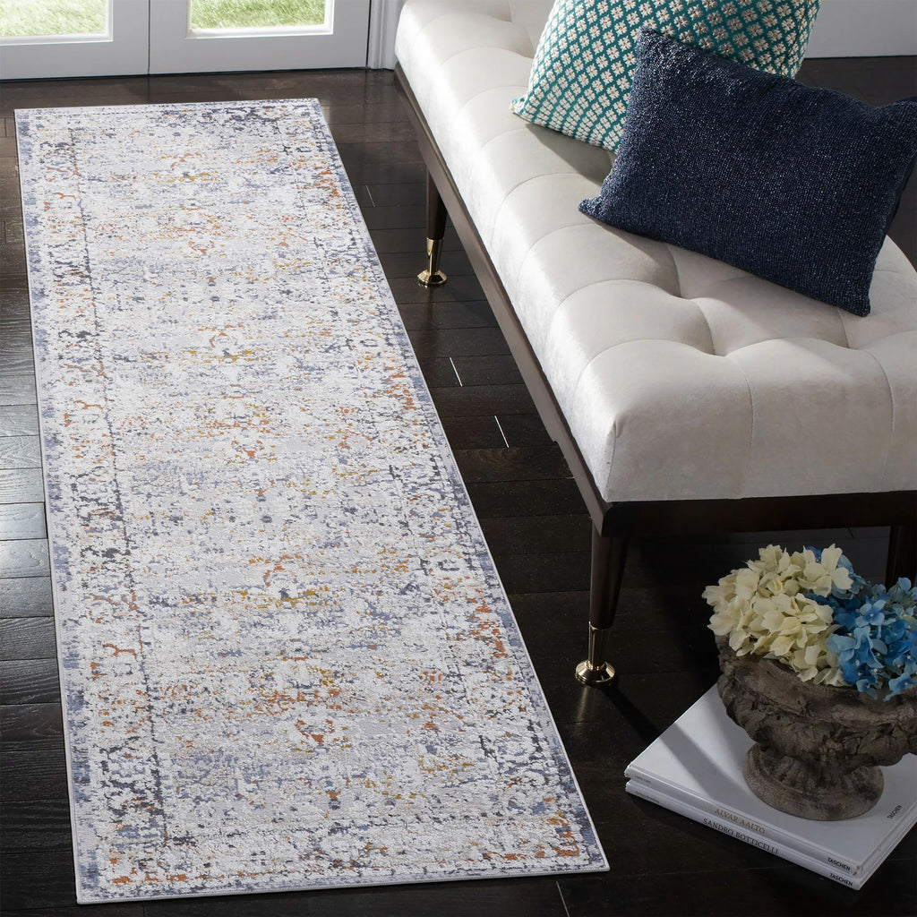 2X8 Ivory/Grey /Traditional Non-Shedding Living Room Bedroom Dining Home Office Stylish and Stain Resistant Area Rug