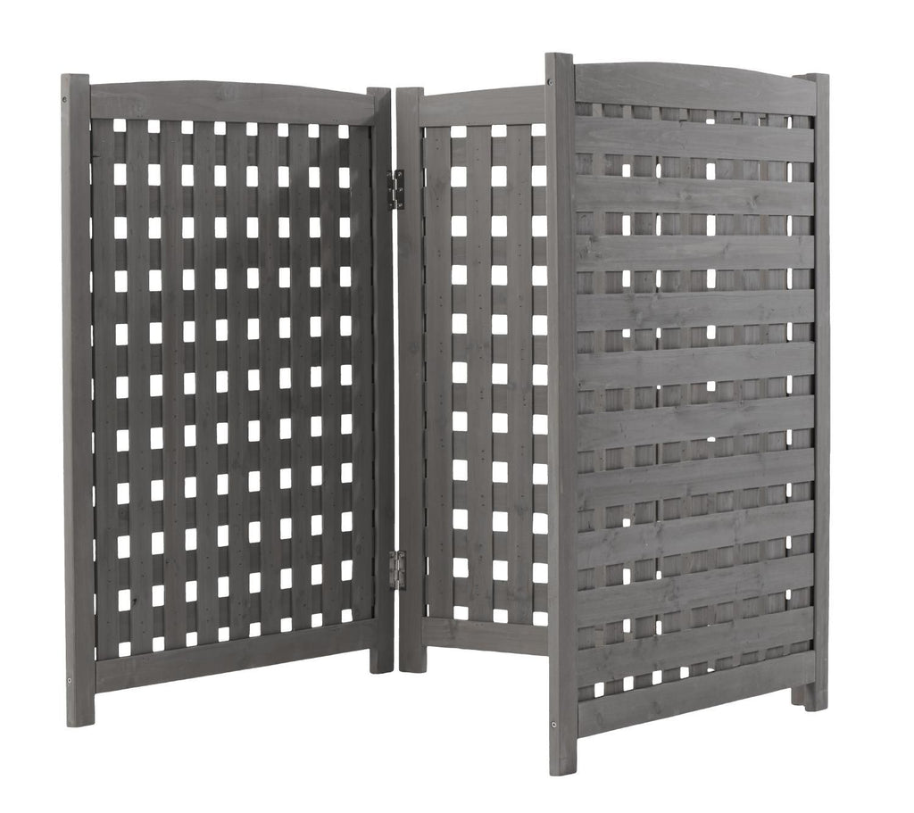 3-Panel Outdoor Air Conditioner Fence Screen, Outside Wood Privacy Fence, 32" W x 38" H