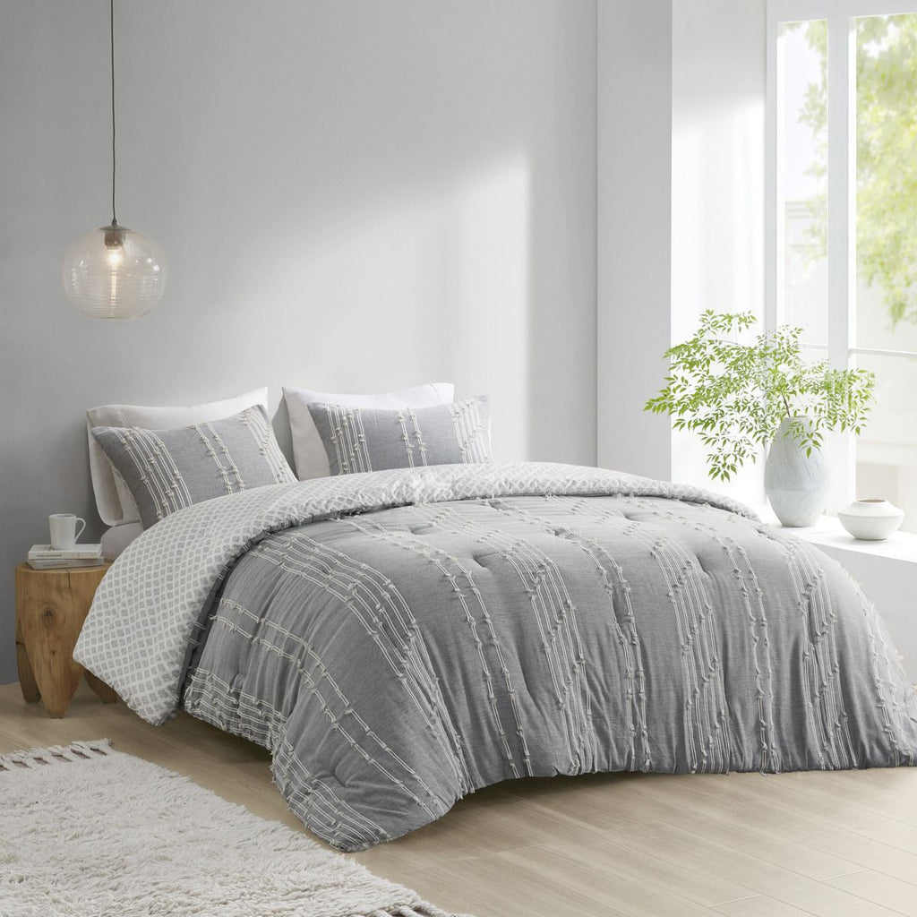 3 Piece Cotton Jacquard Comforter Set