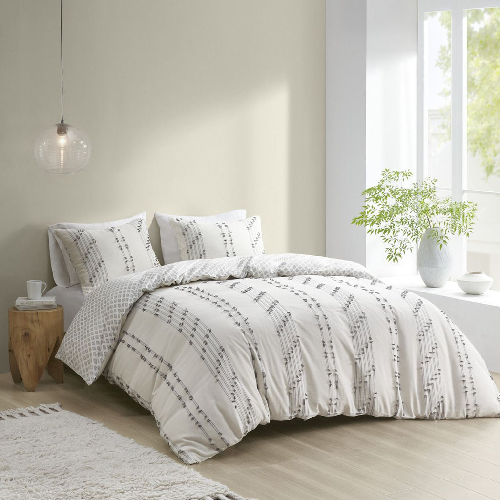 3 Piece Cotton Jacquard Duvet Cover Set